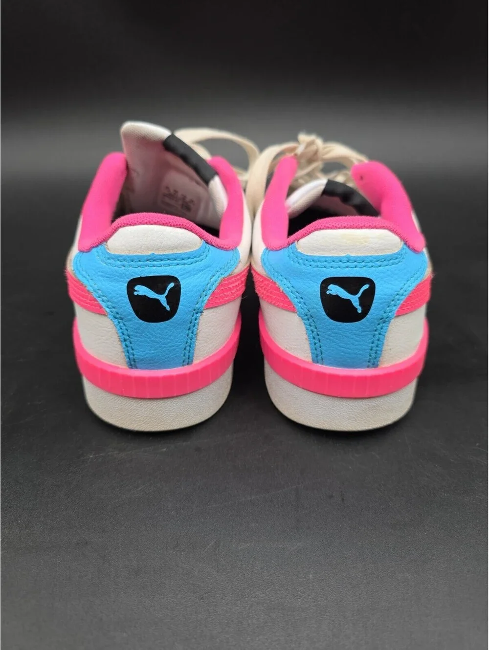 Used Puma SoftFoam+ Shoes Womens Size 10 White Pink Platform Sneakers 386418-02